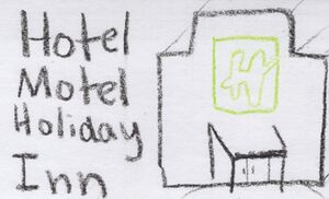 Hotel Motel Holiday Inn Guzmer Heads Up/Taboo Card