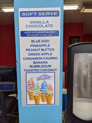 Flavor Burst menu at Indiana Beach amusement park
